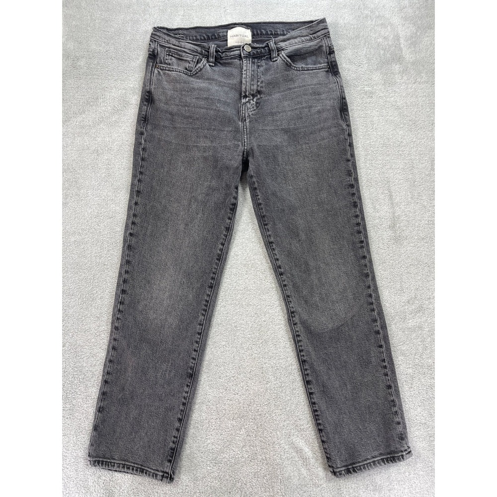 Habitual Jeans Women 10/30 Gray Lennox High Rise Straight Leg Tencel Blend Denim